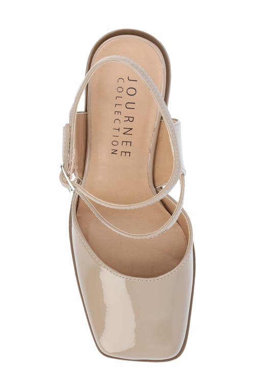 Shop Journee Collection Caisey Double Strap Mary Jane Pump In Patent/taupe