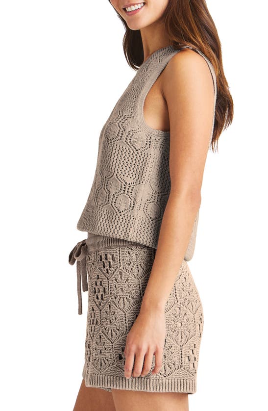 Shop Splendid Celine Open Stitch Sleeveless Sweater In Rattan