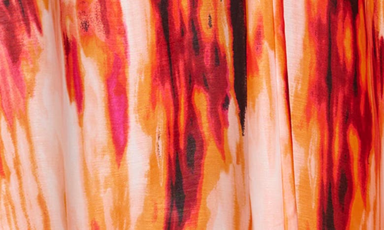 Shop Dkny Tie Dye Halter Neck Satin Maxi Dress In Orange Blossom Multi