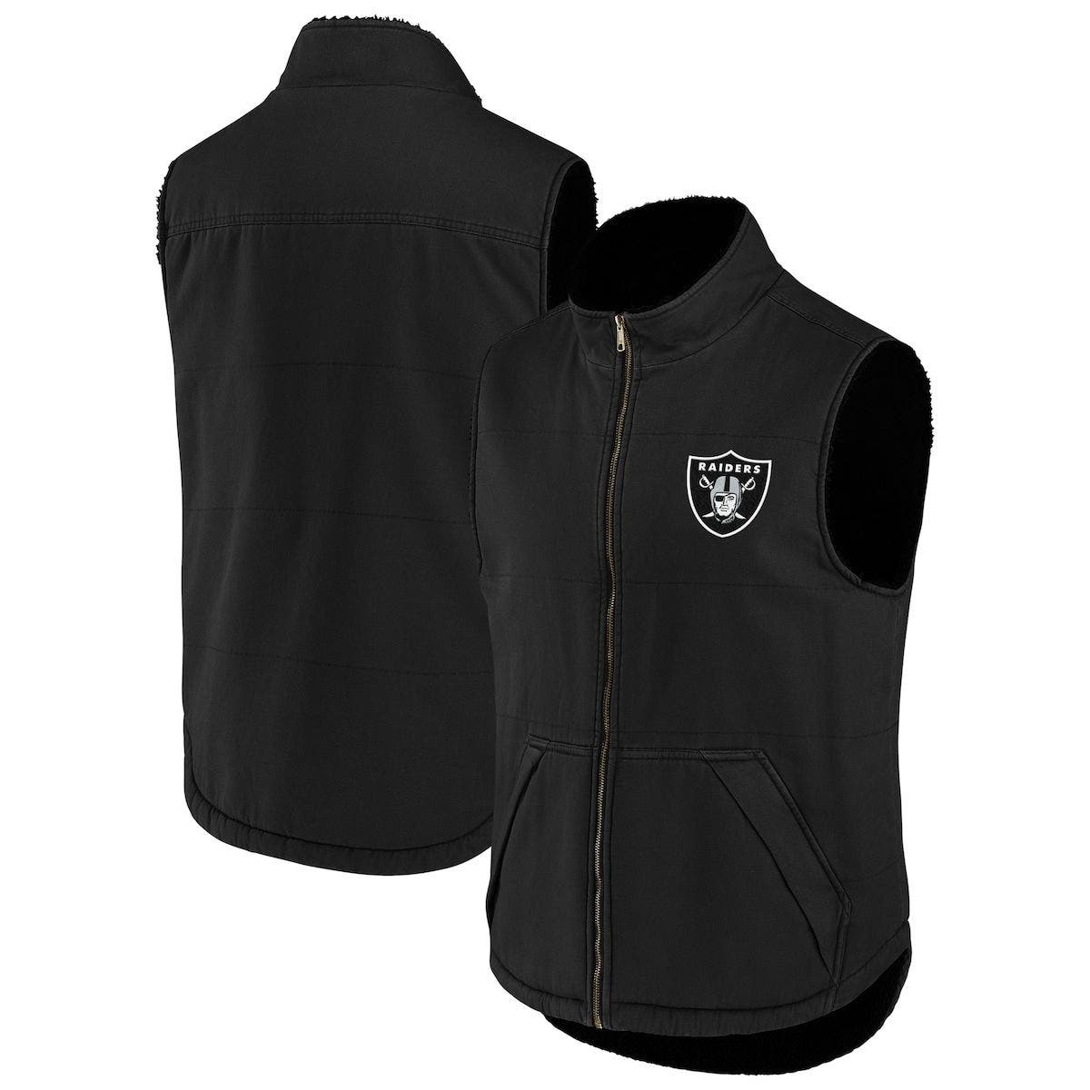 NFL X DARIUS RUCKER Men's NFL x Darius Rucker Collection by Fanatics Black Las Vegas Raiders Sherpa-Lined Full-Zip Vest at Nordstrom