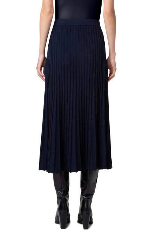 Shop Akris Punto Flared Merino Wool Rib Midi Skirt In Navy