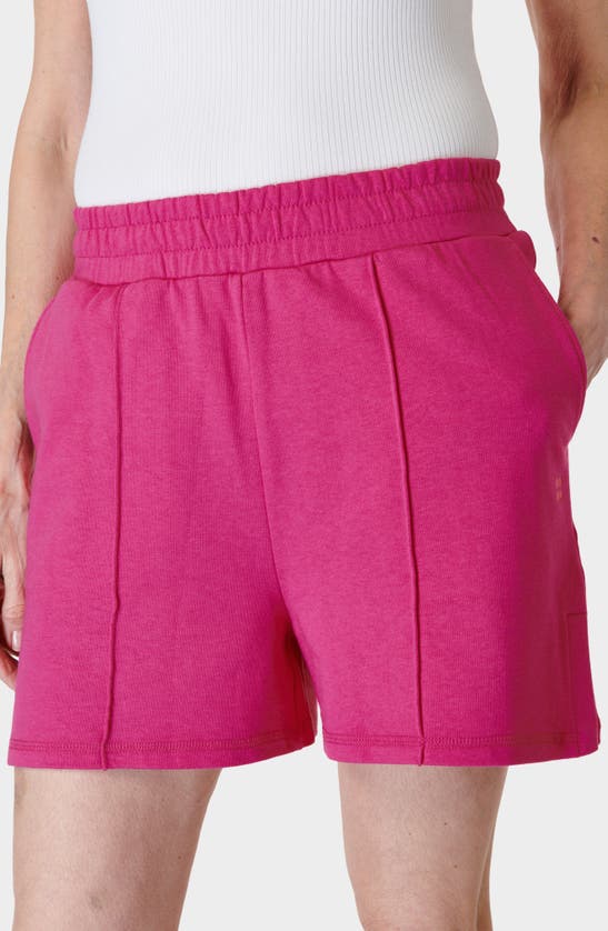 Shop Sweaty Betty After Class Cotton Blend Shorts In Beet Pink
