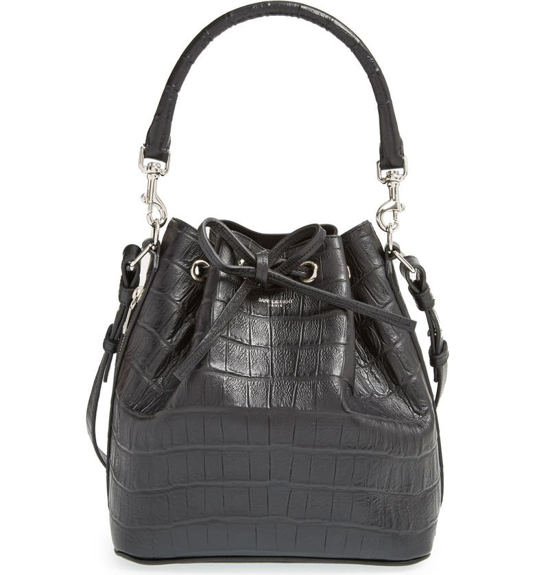 Saint Laurent 'Emmanuelle' Croc Embossed Leather Bucket Bag | Nordstrom