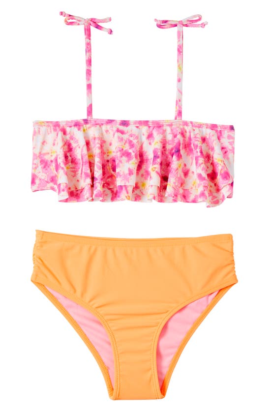 Kensie Girl Kids' Double Flutter Two-piece Swimsuit In Pink | ModeSens