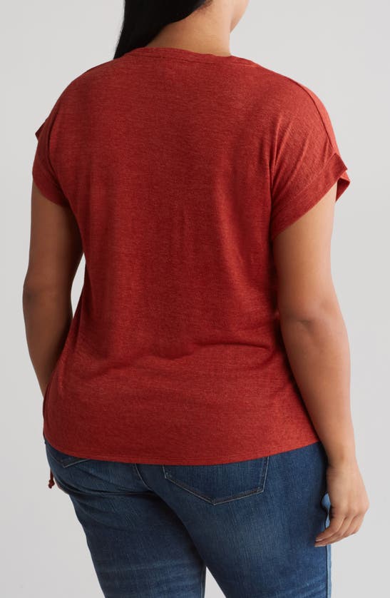 Shop Caslon ® Ruched T-shirt In Red Ochre
