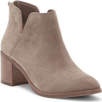 Enzo Angiolini Jainn Leather Block Heel Bootie, Beige