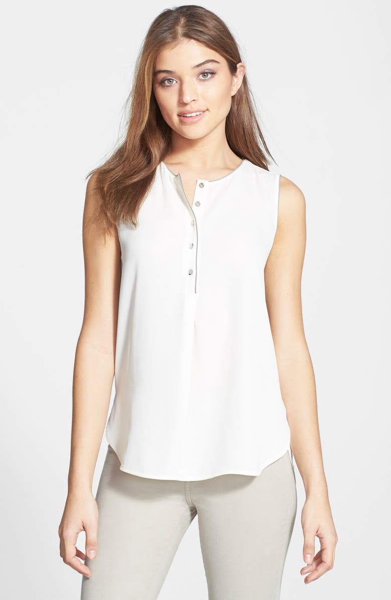 Vince Camuto Half Placket Sleeveless Blouse | Nordstrom