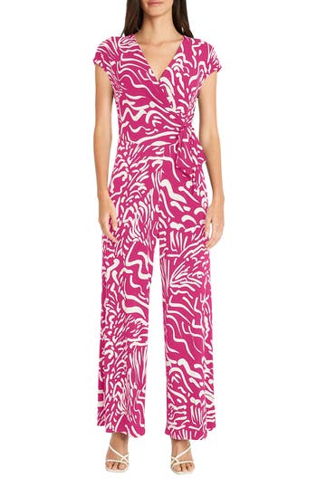 Maggy London Front Tie Jumpsuit In Pink