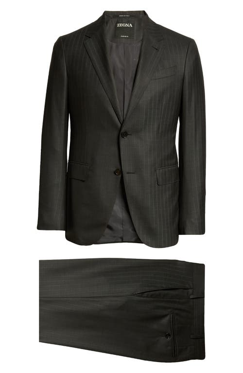 ZEGNA 15Milmil15 Stripe Wool Suit Grey at Nordstrom, Us