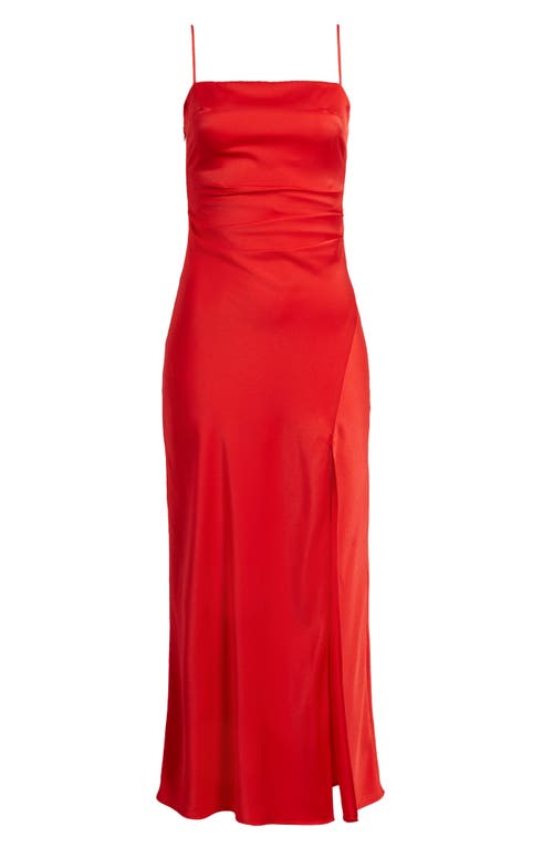 Astr The Label Satin Slipdress In Cherry Red
