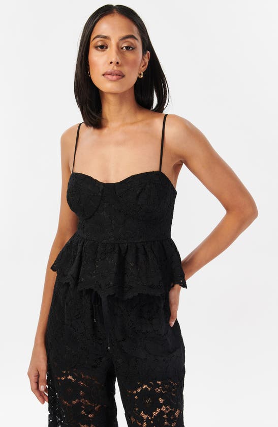 Shop Cami Nyc Alexandra Peplum Lace Bustier Camisole In Black