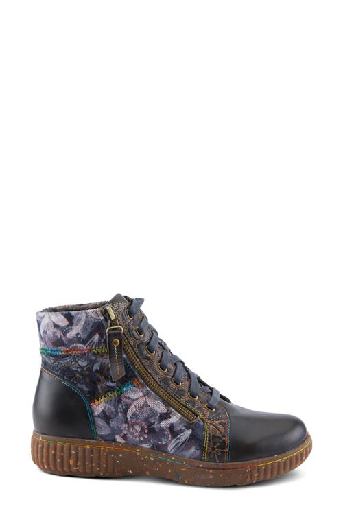 L'artiste By Spring Step Maylah Lace-up Bootie In Charcoal Multi