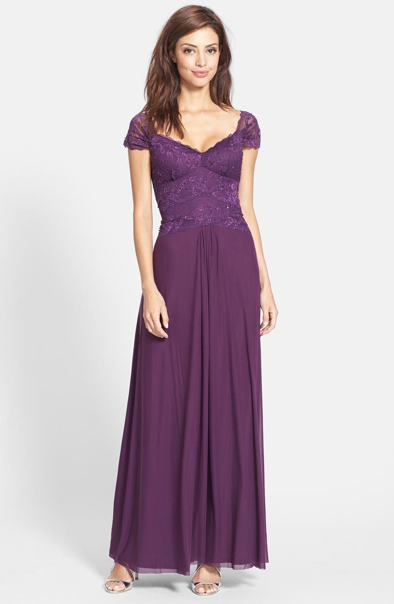 Marina Embellished Lace Bodice Jersey Gown | Nordstrom