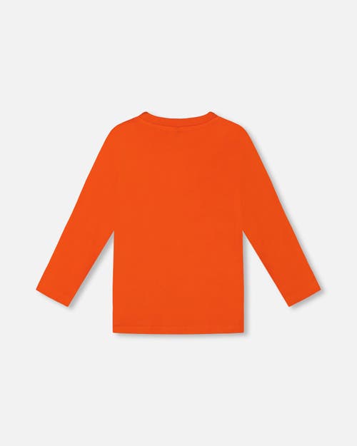 Shop Deux Par Deux Baby Boy's T-shirt With Print Tangerine In Mandarin Red