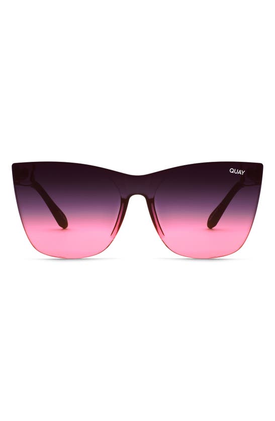 Quay Come Thru 56mm Gradient Cat Eye Sunglasses In Matte 