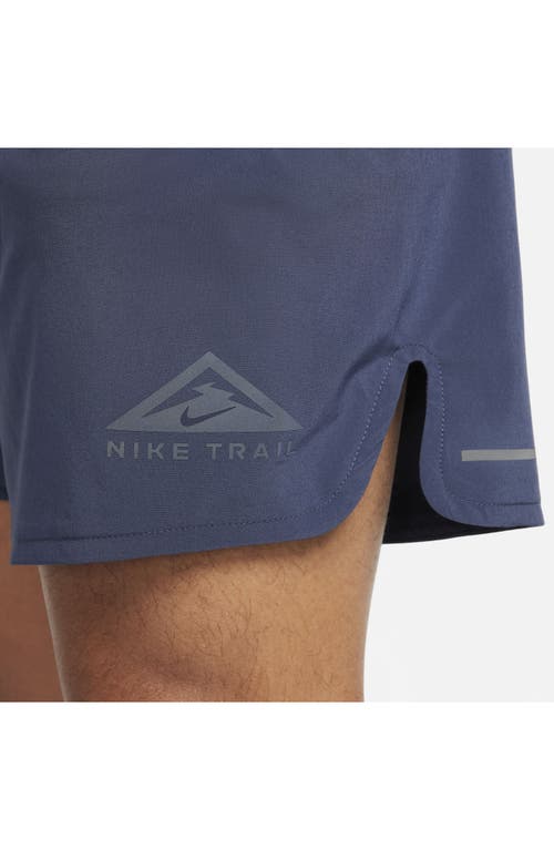 Shop Nike Dri-fit Trail Running Shorts In Thunder Blue/carbon/black