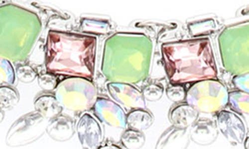 Olivia Welles Crystal Cluster Collar Necklace In Silver/pacific
