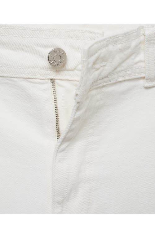 Mango High Waist Wide Leg Culotte Jeans In White