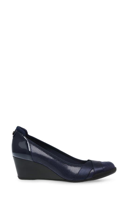 Shop Anne Klein Timeout Wedge Pump In Navy