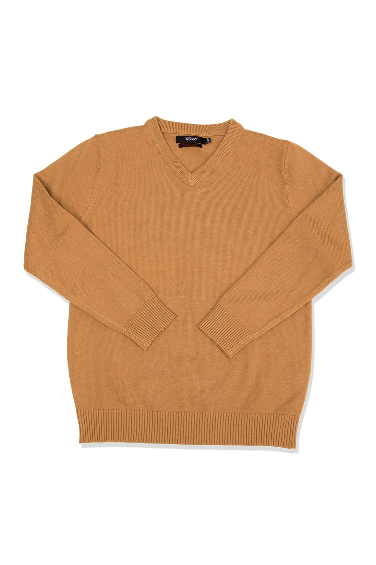 X-ray Kids' Basic V-neck Sweater In Rust/copper