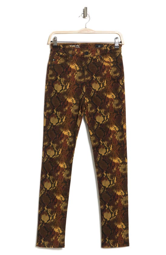 Ag Sophia Snakeskin Print Ankle Pants In Poison Lace Raleigh Brown