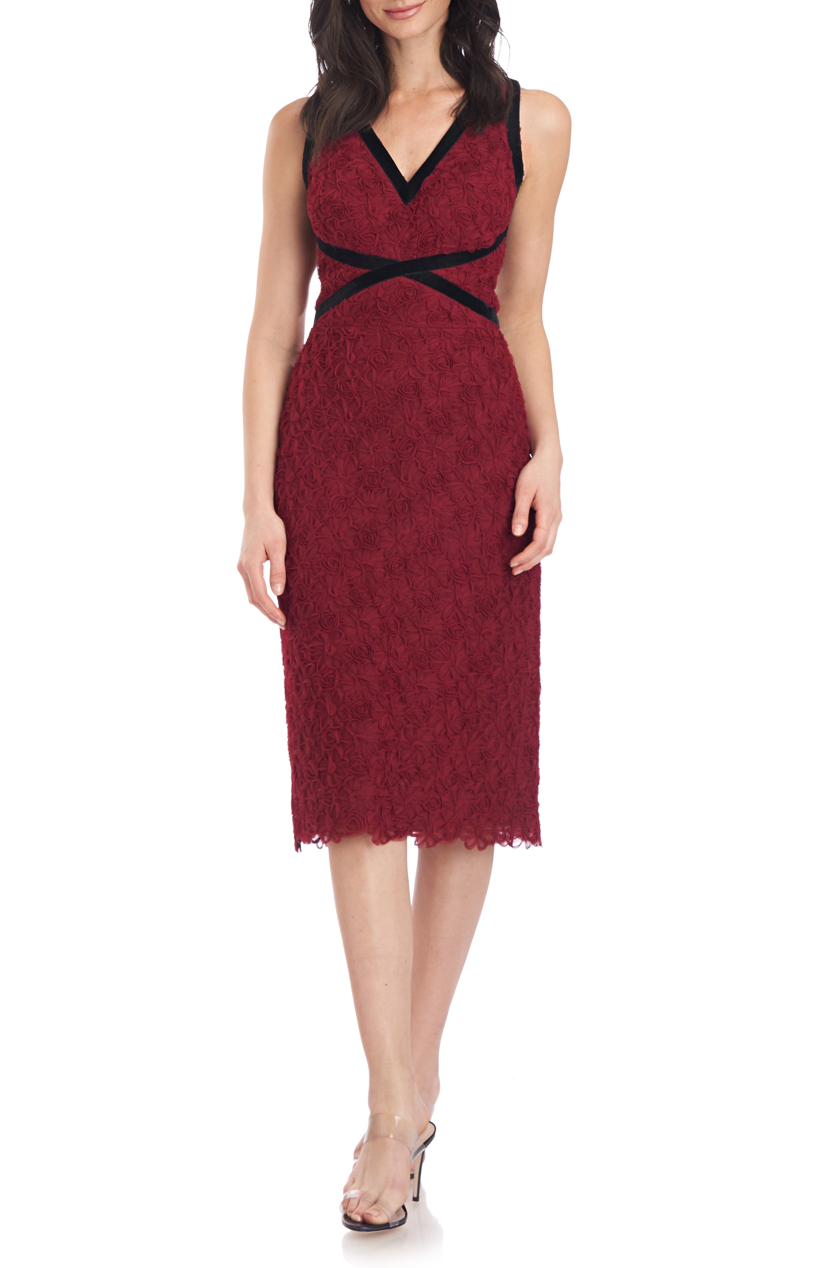 js collections floral embroidered dress