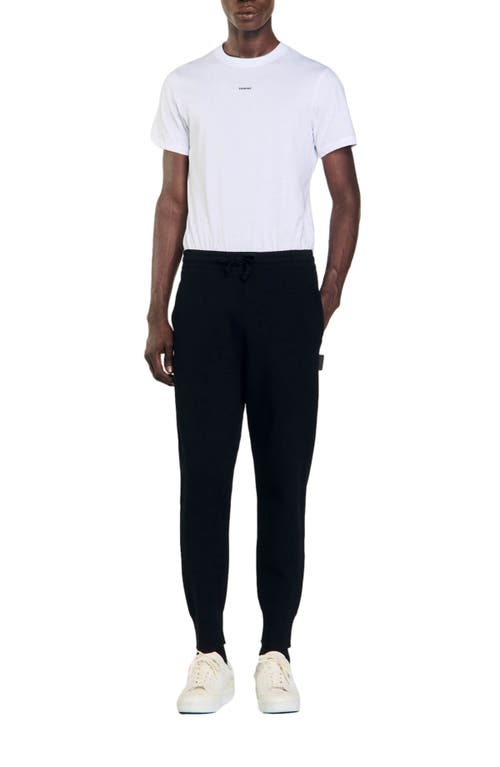 Shop Sandro Knit Jogging Bottoms In Black