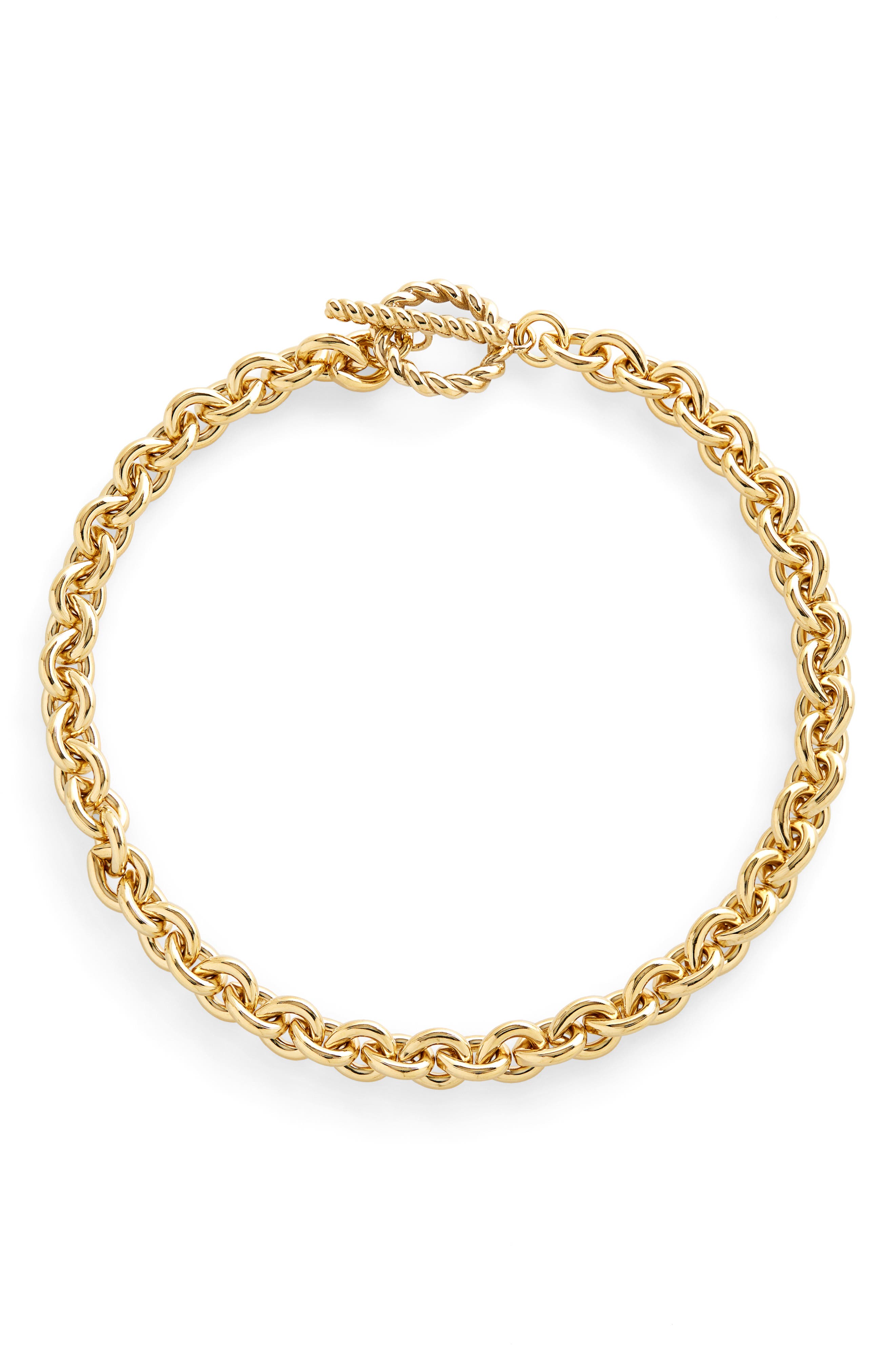 Laura Lombardi Braided Toggle Chain Necklace in Brass at Nordstrom, Size 18 In Us
