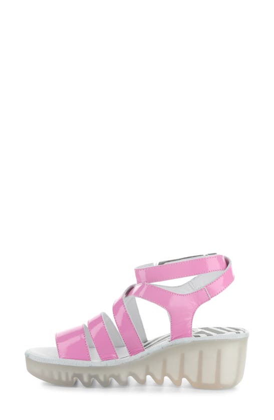 Shop Fly London Bafy Ankle Strap Platform Wedge Sandal In Pink Nappalak