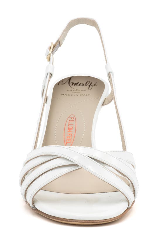 Shop Amalfi By Rangoni Camogli Slingback Sandal In White Patent - Platinum Buckle