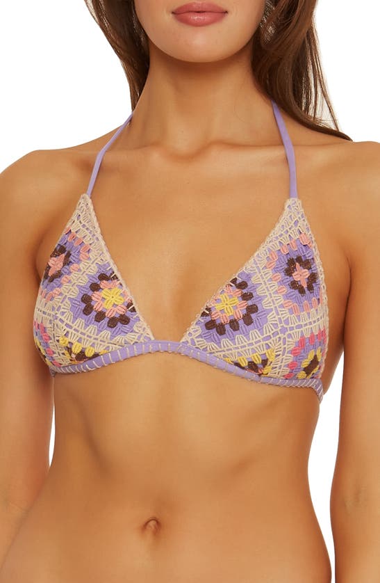 Isabella Rose Hippie Daze Lace Triangle Bikini Top In Orchid