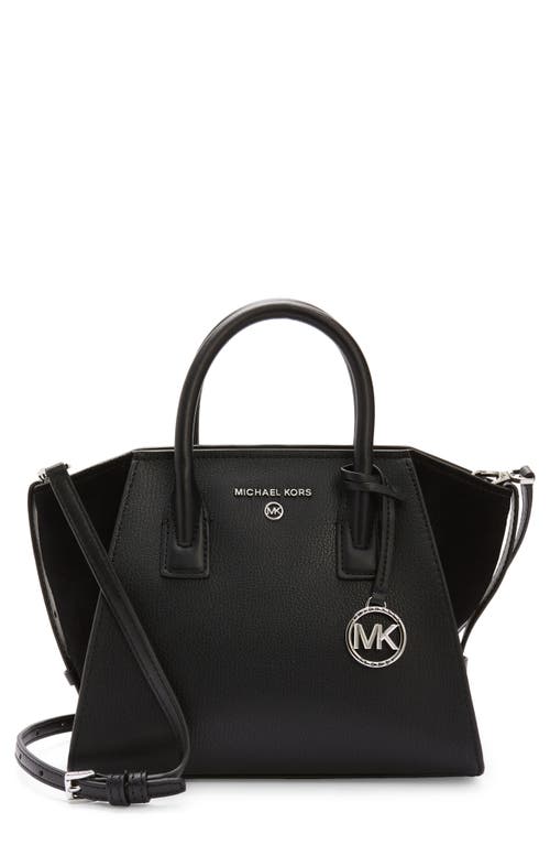 MICHAEL Michael Kors Avril Small Leather Satchel in Black