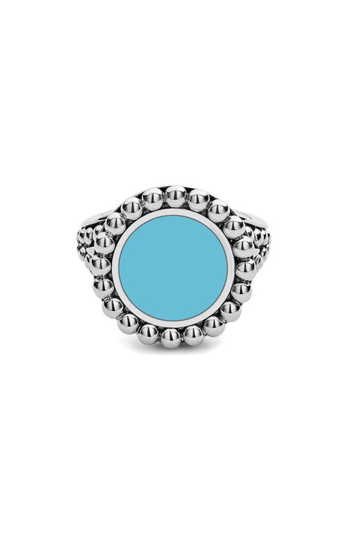 Shop Lagos Maya Ceramic Ring In Silver/blue