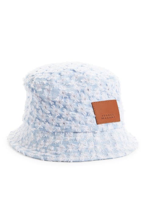 Prada Denim Bucket Hat, Women, Light Blue, Size S
