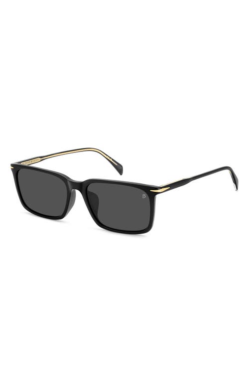David Beckham Eyewear 58mm Rectangular Sunglasses In Black/grey