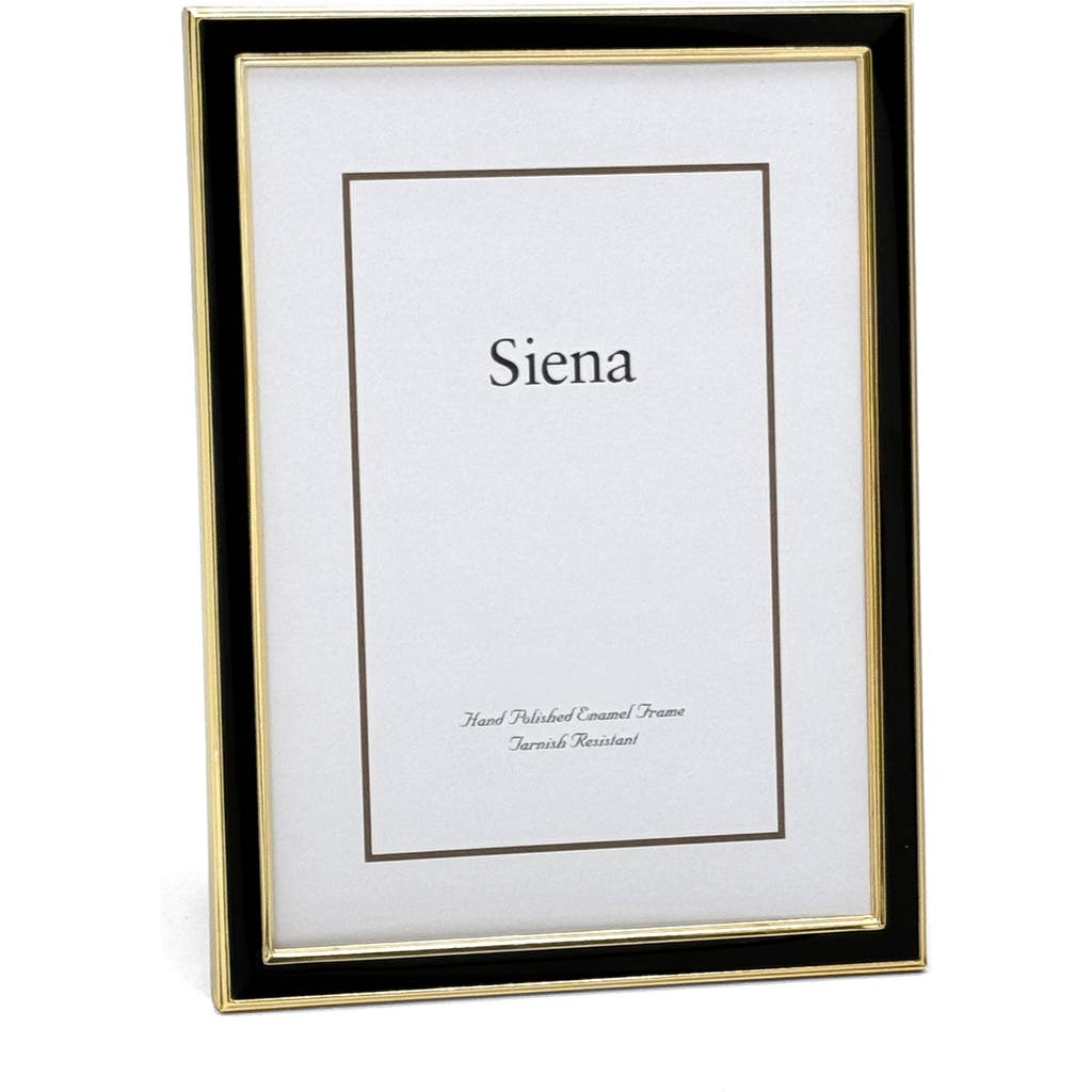 Siena Enamel & Goldtone Border 5" X 7" Picture Frame In Black