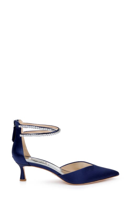 Shop Badgley Mischka Collection Lilibeth Kitten Heel Ankle Strap Pump In Midnight