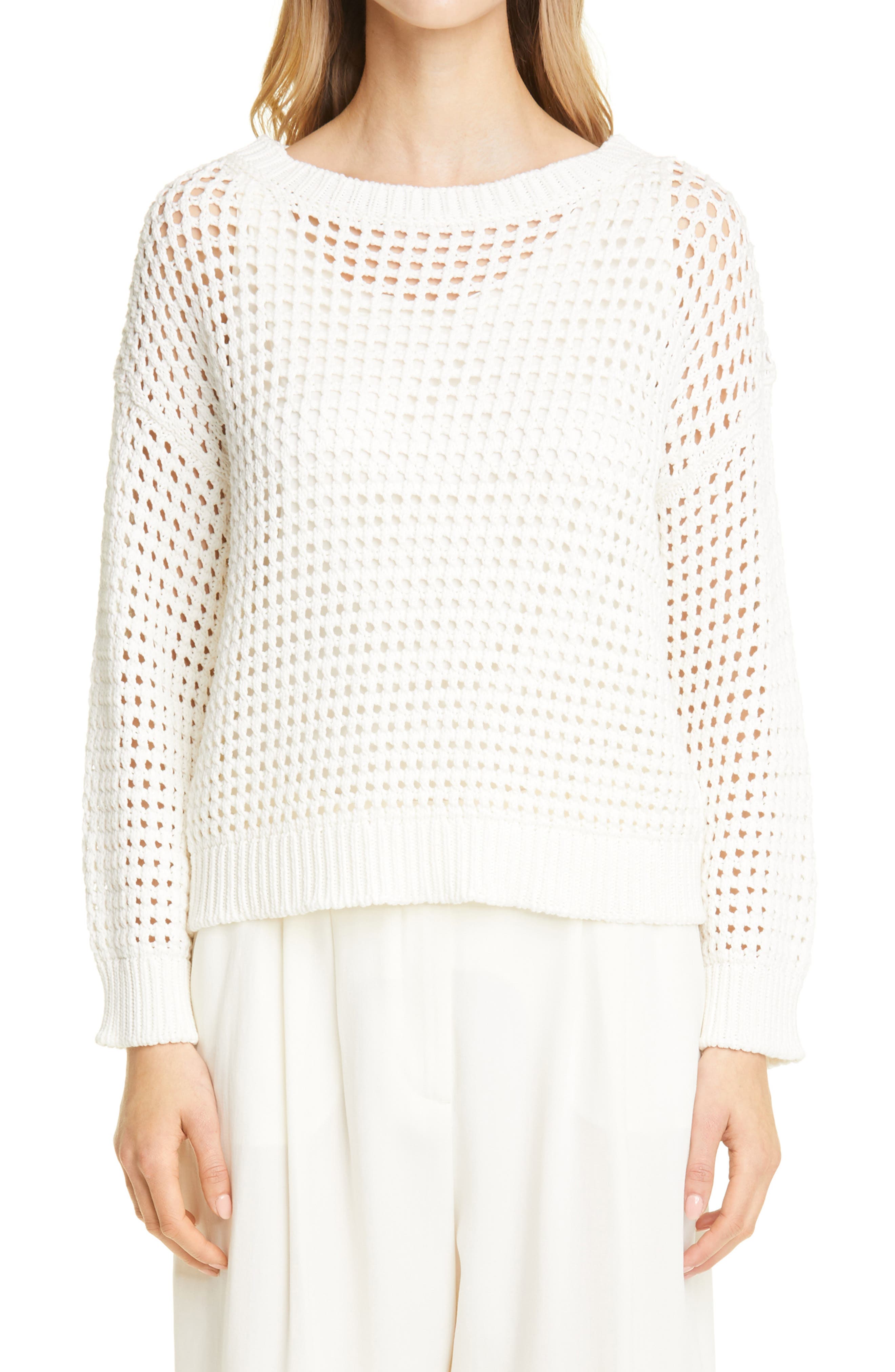 white designer sweater