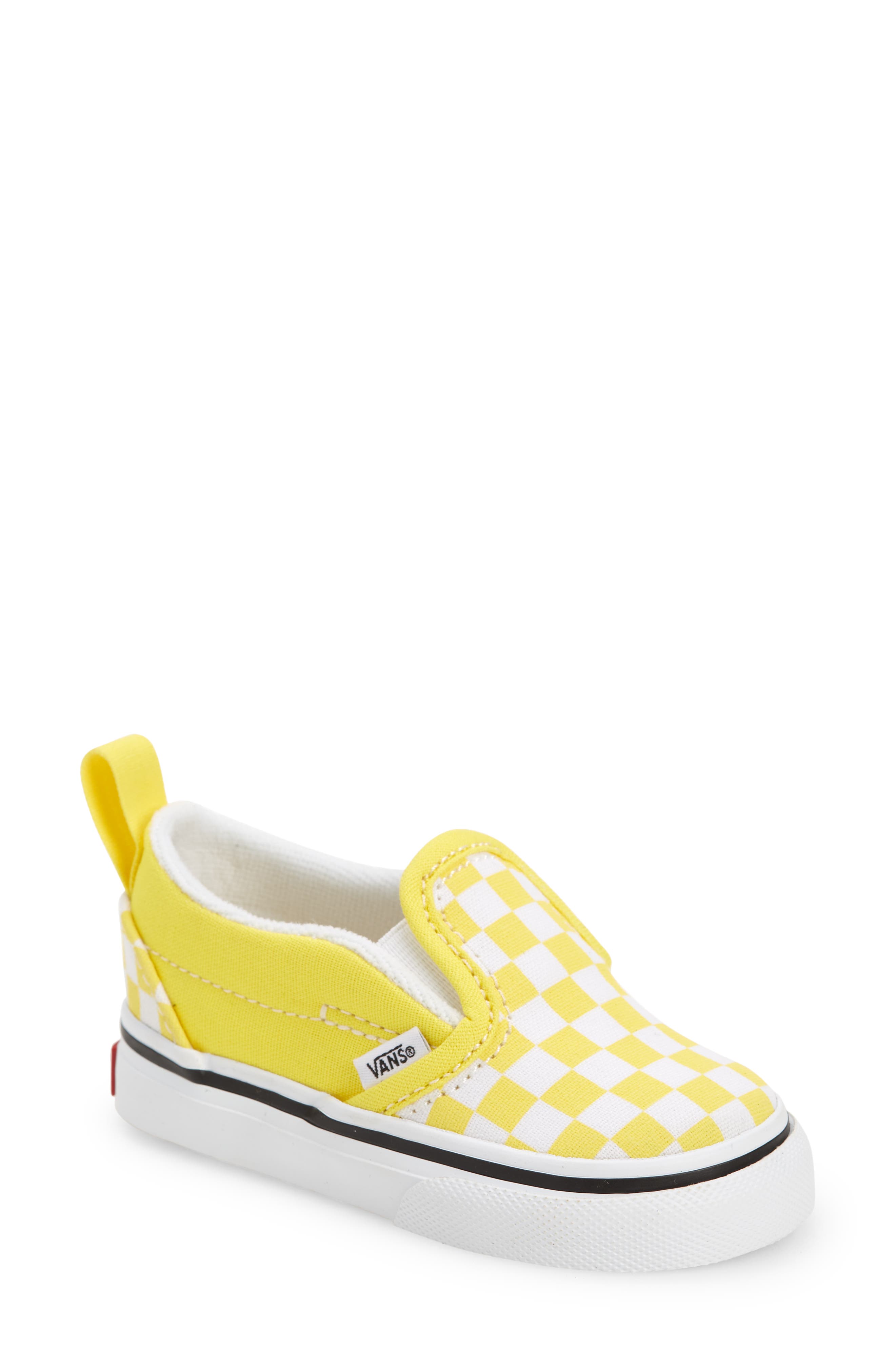 Vans Slip-On Shoe in Checkerboard Yellow/True Whit