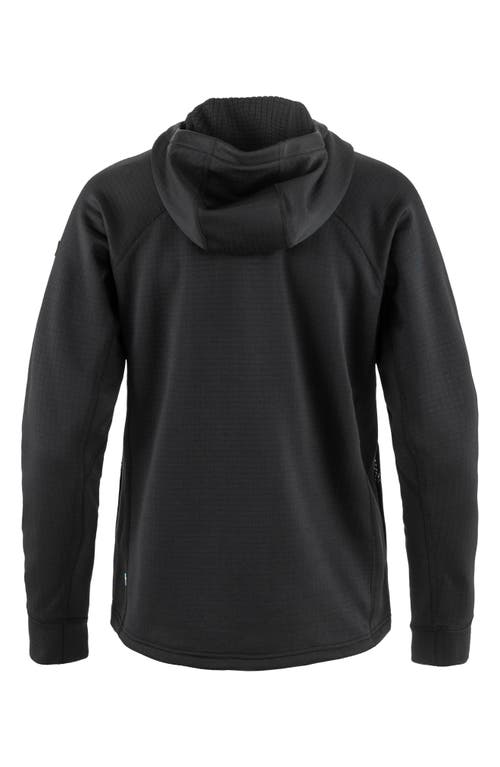 Shop Fjall Raven Fjällräven Abisko Grid Fleece Hooded Jacket In Black