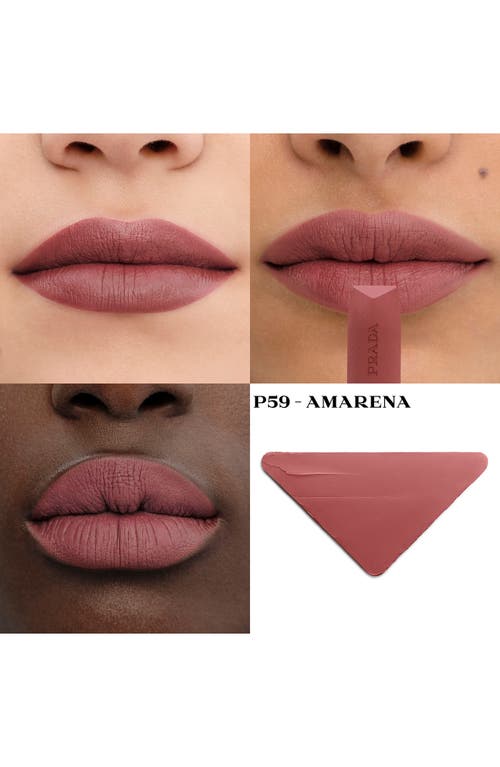 Shop Prada Monochrome Hyper Matte Refillable Lipstick In P59 Amarena - Mauve Nude