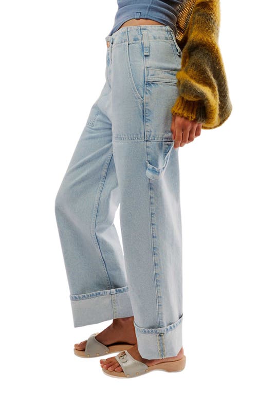 Free People Major Leagues Wide Leg Crop Jeans In Light Stone