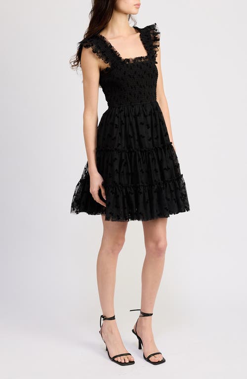 Shop En Saison Casey Ruffle Tiered Minidress In Black