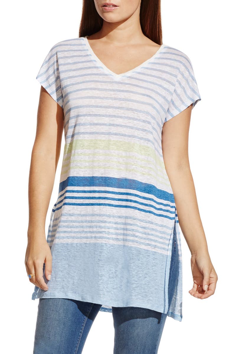 Two by Vince Camuto Stripe V-Neck Tunic | Nordstrom
