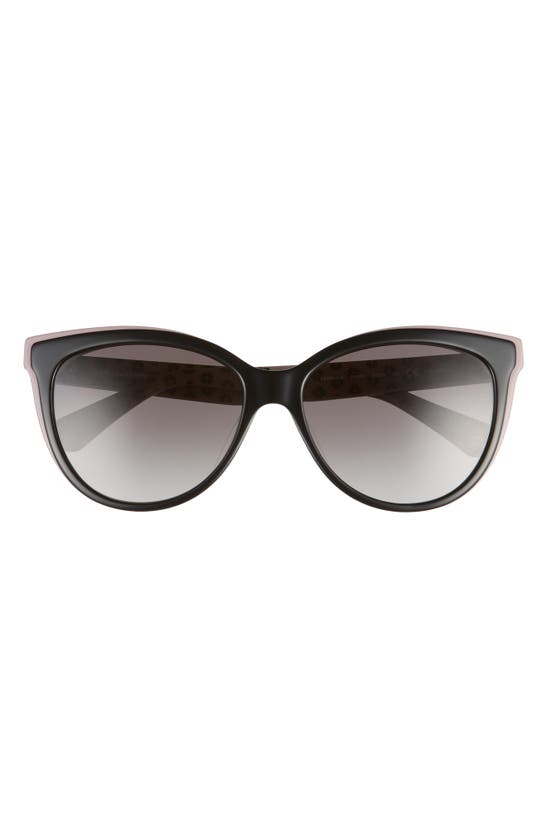 Kate Spade Daeshas 56mm Polarized Cat Eye Sunglasses In Black/ Pink/ Grey