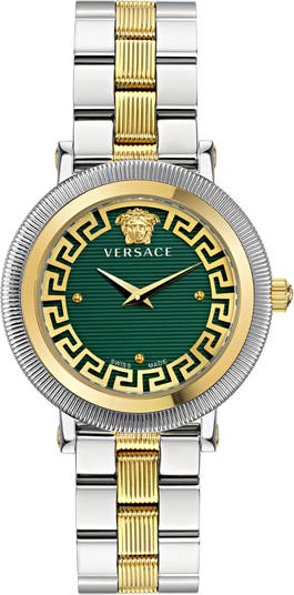 Gianni Versace Medusa Coin Belt Gold Quartz Gold Plated Ladies Watch