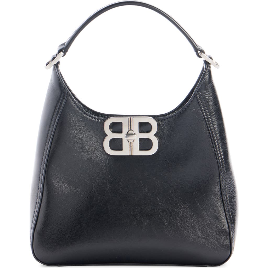 BALENCIAGA BALENCIAGA BB SOFT LAMBSKIN LEATHER HOBO BAG