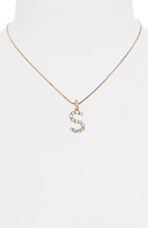 Shop Baublebar Crystal Initial Pendant Necklace In Gold S