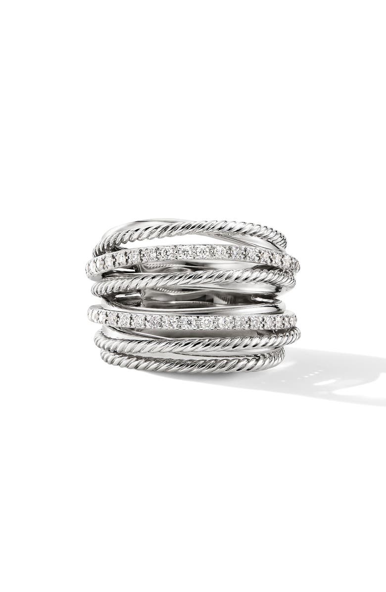 David Yurman Wide Crossover Pavé Diamond Ring | Nordstrom