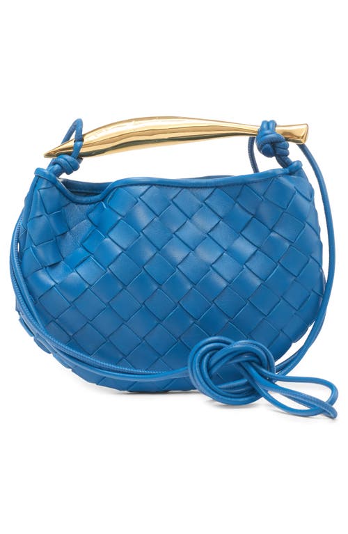 Shop Bottega Veneta Sardine Intrecciato Crossbody Bag In Deep Pacific/brass